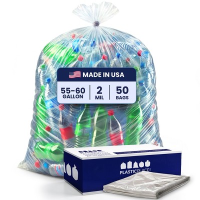 thumbnail image 2 of Plasticplace 64 Gallon Toter® Compatible Trash Bags – Clear, Heavy-Duty, 50-Count Case 2 of 3