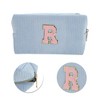 Unique Bargains Corduroy Rectangular Letter Makeup Bag Sky Blue 1 Pc - 4 of 4