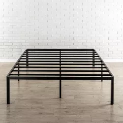 16" Van Metal Platform Bed Frame with Steel Slat Support Black - Zinus