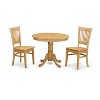 East West Furniture ANVA3-OAK-W 3 PC Small Kitchen Table set - small Dining Table and 2 Kitchen chair - 2 of 4