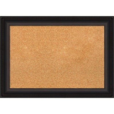 Large Oil Rubbed Bronze Framed Natural Cork Bulletin Board
