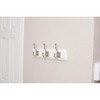 BirdRock Home Classic Hook Coat and Hat Rack - 3 Hooks - Wall Mount - White Finish - Satin Nickel Hooks - 2 of 3