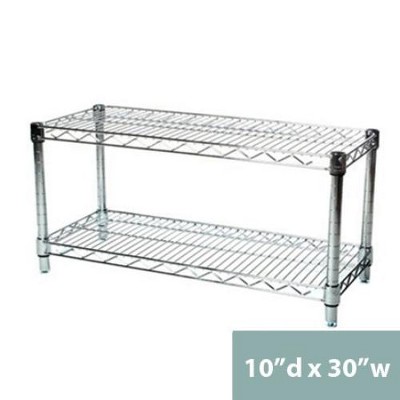 Shelving.com Chrome Wire Shelving with 2 Tier Shelves -