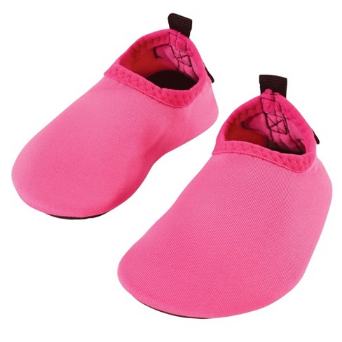 Infant girl orders water shoes