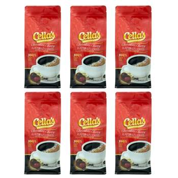 Cellas Ground Coffee, Chocolate Cherry Flavored, Six - 12 ounces Bags
