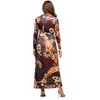 24seven Comfort Apparel Brown Paisley Belt Waist Maxi Dress - 3 of 4