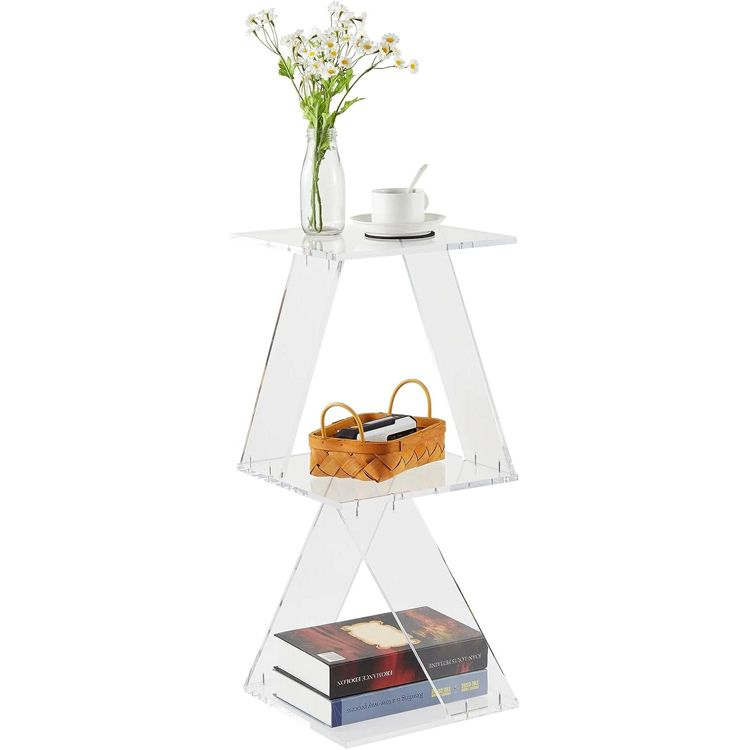 3-Tier Acrylic Ladder Bookshelf – Clear Wall Mounted Bookcase, Space-Saving Floating Shelf for Small Spaces, Living Room, Bedroom, Bathroom, Office, 1 of 7