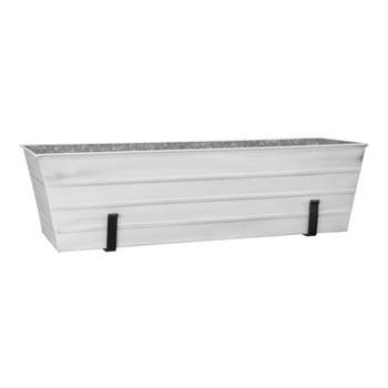 ACHLA Designs Galvanized With Wall Brackets Rectangular Steel Planter Boxes