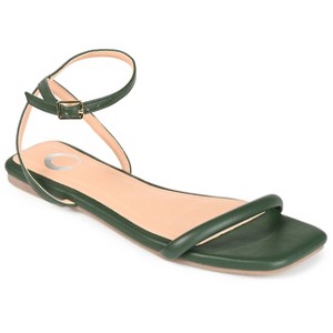 Journee Collection Womens Veena Ankle Strap Low Block Heel Sandals Olive 7.5 - 1 of 4