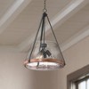 Franklin Iron Works Dana 19 1/2" Farmhouse Rustic Pendant Chandelier Ceiling Light Fixture Dining Room Over Table Hanging 4-Light Black Wood Finish - 2 of 4