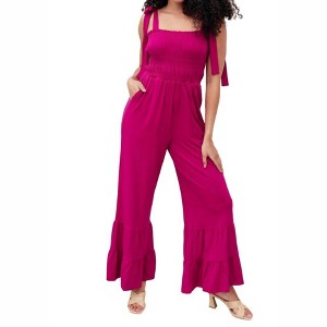 Women's Almost Available Flared Jumpsuit - White Birch - 1 of 3