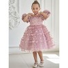 2Bunnies Girls' 3D Butterfly Puff Sleeve Babydoll Fit & Flare Dress - 4 of 4