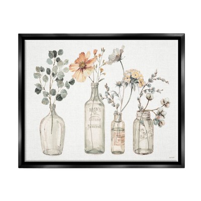 Stupell Industries Antique Floral Bouquets Flowers Glass Jar Painting