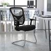 Flash Furniture Black Mesh Side Reception Chair with Chrome Sled Base - 2 of 4