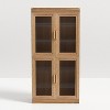 PexFix Wood Grain Glass Door Storage Cabinet Modern Display Organizer Dust Storage Shelves - 2 of 4