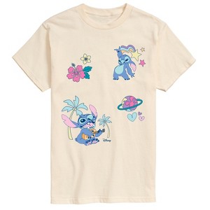 Men's - Disney - Lilo Stitch Patch Oversized Short Sleeve Graphic T-Shirt - 1 of 3