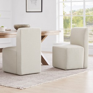 Spruce&Spring Upholstered Dining Chairs with Casters Set of 2 - 1 of 4