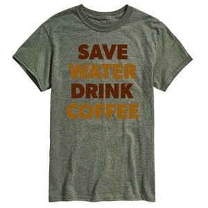 Men's - Instant Message - Save Water Drink Coffee Short Sleeve Graphic T-Shirt - 1 of 4
