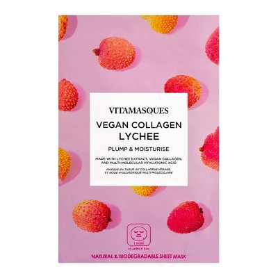 Vitamasques Vegan Collagen Lychee Sheet Mask - 0.71 fl oz