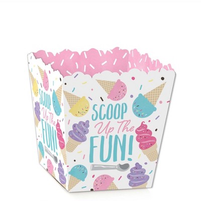 Big Dot of Happiness Scoop Up The Fun - Ice Cream - Party Mini Favor Boxes - Sprinkles Party Treat Candy Boxes - Set of 12