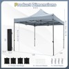 Costway 10 x 10 FT Outdoor Pop up Canopy Tent with Wheeled Bag, 4 Sandbags, Stake & Ropes Gray/Pink/White/Black - 3 of 4