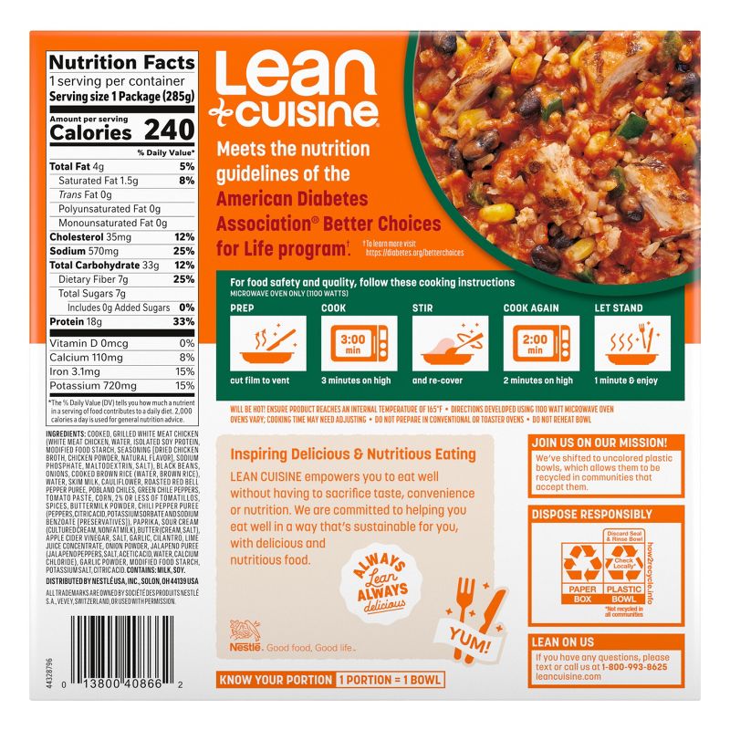 Lean Cuisine Frozen Tex-Mex Chicken &#38; Black Bean Bowl - 10oz, 2 of 6