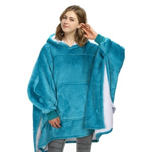 Catalonia Oversized Hoodie Sweatshirt Cape, Casual Hoodie Cape, Batwing Coat Pullover Blanket | Fluffy Fleece, Comfortable, Roomy | for Adults - 1 of 4