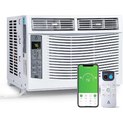6,000 BTU Window Air Conditioner, Cools Rooms Up to 250 Sq.Ft, Remote,Control,Wi-Fi Enabled, Ultra-Quiet 50dB, 24H Timer, Easy Install Kit
