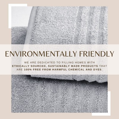 Light Grey Combed Cotton Ribbed Hand Towel Set (Pack of 6)