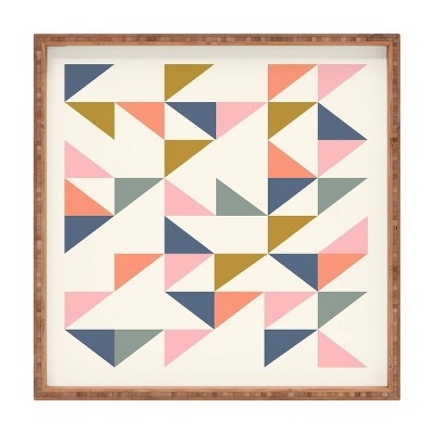 17" Wood June Journal Large Floating Triangles Tray - society6