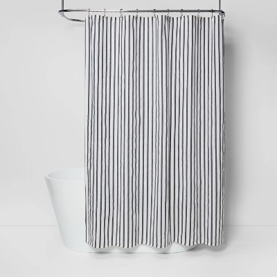 grey and white shower curtain