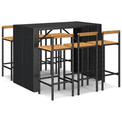 vidaXL Garden Bar Set Black
