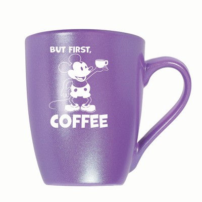 Elanze Designs But First Coffee 10 ounce New Bone China Coffee Tea Cup Mug, Passion Purple