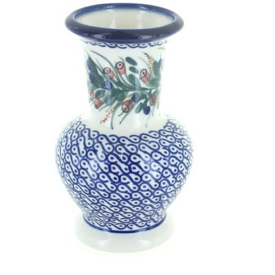 Blue Rose Polish Pottery Berry Medium Vase