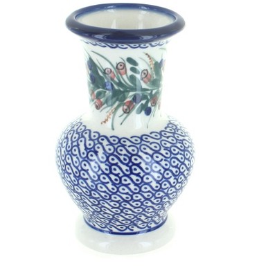Blue Rose Polish Pottery Berry Medium Vase