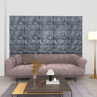 VidaXL 3D Wall Panels 48 pcs 19.7"x19.7" Diamond Gray 129.2 ftÂ²