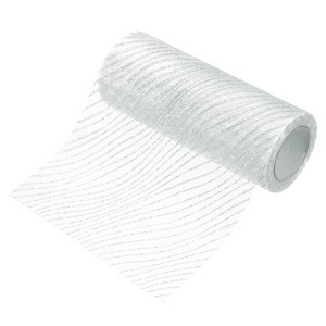 Unique Bargains Sheer Nylon Glitters Wave Mesh Decorative Ribbon Trim 6 Inch 10 Yards - 1 of 4