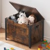 Storage Chest, Lift-Top Wooden Storage Trunk with 2 Safety Hinges, Storage Bench for Entryway, Bedroom, Living Room, Rustic Brown - 4 of 4