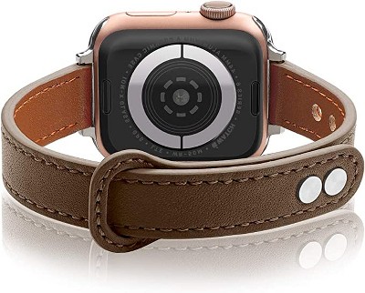 Worryfree Gadgets Leather Thin Bands for Apple Watch 38mm 40mm 41mm iWatch