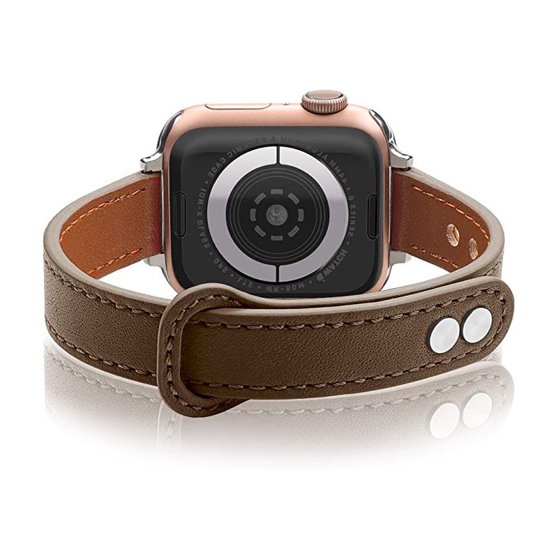 Worryfree Gadgets Leather Thin Bands for Apple Watch 38mm 40mm 41mm iWatch Series 8 7 6 SE 5 4 3 2 1 - Assorted Colors, 2 of 6