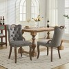 Sapphtopaz Set of 2 Dining Chairs with Tufted Back & Nailhead Trim Upholstered Chair with Curved Wood Handles Kitchen Chairs for Living Room - 3 of 4