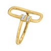 Ross-Simons 0.10 ct. t.w. Tapered Baguette Diamond Oval Carabiner-Link Ring in 18kt Gold Over Sterling - 3 of 4