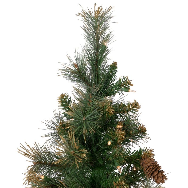Northlight 4.5' Pre-Lit Yorkshire Pine Pencil Artificial Christmas Tree, Clear Lights, 6 of 9