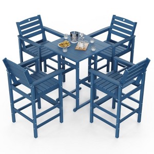 GardenJoy 5-Piece Bar Height Patio Table and Chairs Set, 30.2" - Weather Resistant, Outdoor - 1 of 3