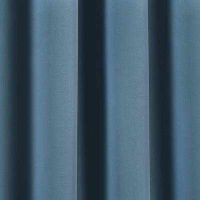 Dusty Blue Blackout Polyester Grommet Window Panels, 52" x 84"