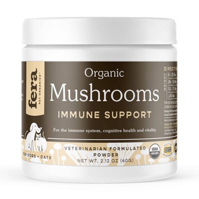 Fera Pet Organics Organic Mushroom Blend Immune Support Powder for Dogs and Cats - 2.12oz