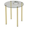 Kings Brand Furniture Milnai Round Side End Accent Table, Gold Metal/Glass - 2 of 3