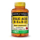 Mason Natural Folic Acid Tablets with B6 and B12 - 90ct