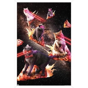 Trends International James Booker - Galaxy Laser Cats on Pizza Framed Wall Poster Prints - 1 of 4