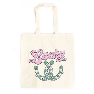 City Creek Prints Lucky Horseshoes Canvas Tote Bag - 15x16 - Natural - 1 of 2